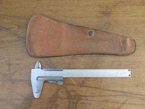 STEEL CRAFT Stainless Steel 6&#034; Vernier Caliper &amp; Leather Case Made in Germany