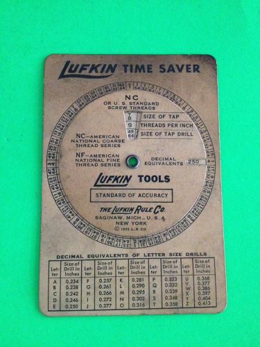 VTG. LUFKIN TIME SAVER CHART , 1935