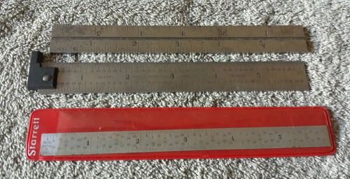 Lot of 3, Starrett Stiff Scales - Rules - #604R, #4, C316R