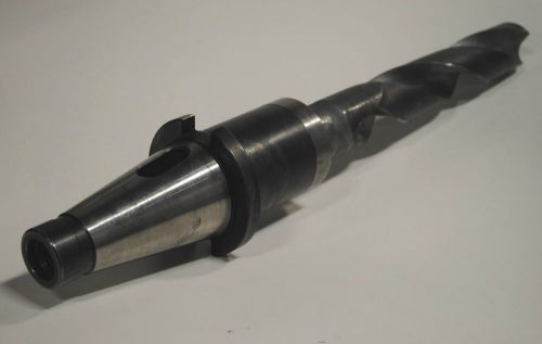 CAT 50 END MILL ADAPTER w/ 1 3/4&#034;  HIGH SPEED MORSE TAPER DRILL BIT #52