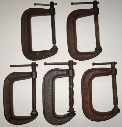 Five 4&#034; c clamps cincinnati tool brink &amp; cotton drop forged in usa for sale