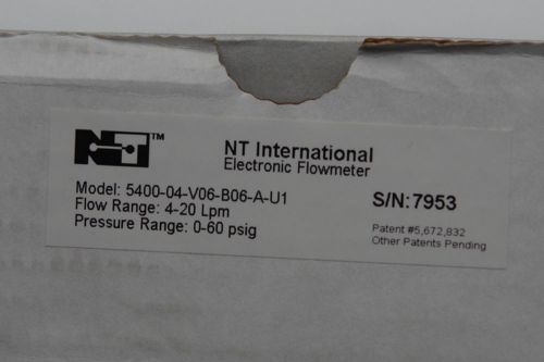 NT INT&#039;L 5400 SERIES ELECTRONIC FLOW METER PN: 5400-04-V06-A-U1