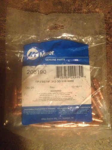 Miller Fastip 206190 Tip .312 OD 1/16 Wire 25 Count Sealed Pack