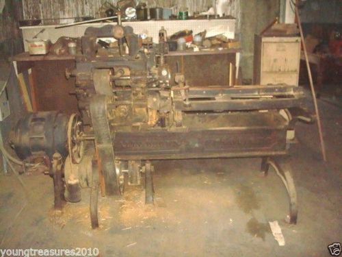 Antique brown &amp; hall tenoning machine wooden lathe st louis mo g.e. motor 3 ph for sale