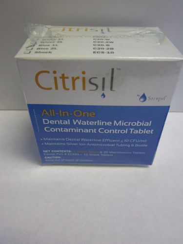 Dental Handpiece Waterline Citrisil-20 Maintenance Tablets, 1Shock Tablet Blue