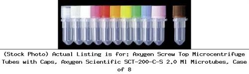 Axygen screw top microcentrifuge tubes with caps, axygen scientific sct-200-c-s for sale