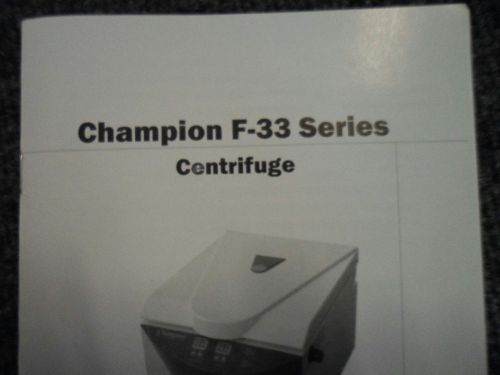 Ample scientific champion f-33d bench-top centrifuge (see description) for sale