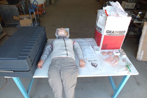 Laerdal resusci anne manikin with case &amp; large amount of supplies for sale