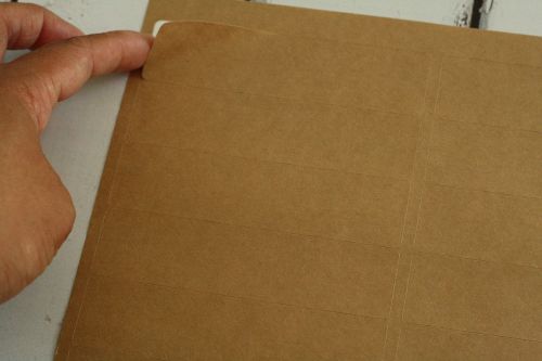 4 x 1&#034; KRAFT brown paper adhesive Rectangle craft labels DIY label sticker sheet