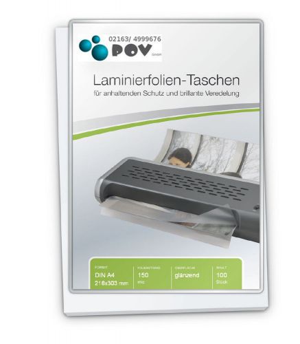 Laminierfolien A4(216x303 mm),2x150 mic,mit strukt Oberflache/weich (PVC) glossy