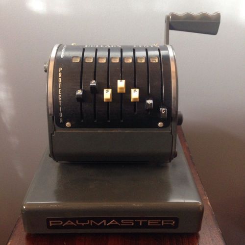 Vintage Paymaster Check Writer Printer Series X-550 W/Out Key &amp; Good Cond