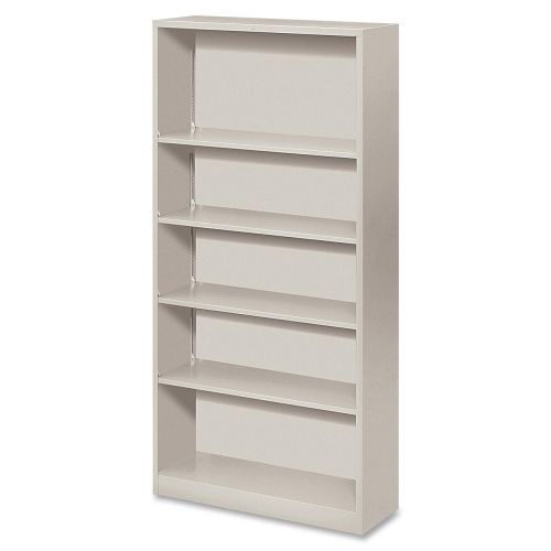 Metal bookcase, five-shelf, 34-1/2w x 12-5/8d x 71h, light gray for sale