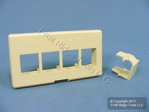 Leviton Ivory Quickport 4-Port Cubicle Wallplate Data Faceplate 49900-SI4