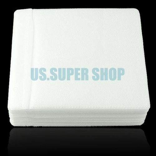 white dual double 2 cd dvd 200disc binding sleeve storage cases holder x 100pcs