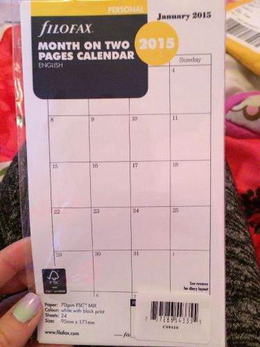 Filofax Refills - Month On Two Pages 2015