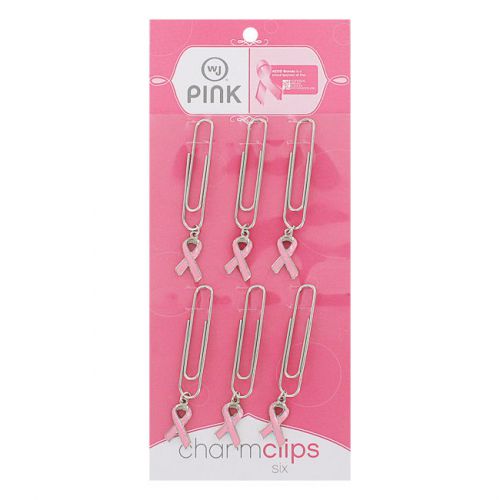 Wilson Jones Charm Clips with 6 Clips Per Pack, Pink (A7072800)
