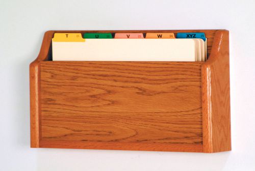 Wooden Mallet Single Pocket Square Bottom Legal Size File Holder Medium Oak