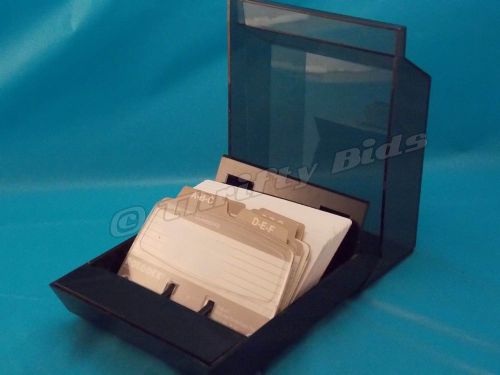 Rolodex S310C Covered Filing Index Address &amp; Telephone Card Box Petite BLACK