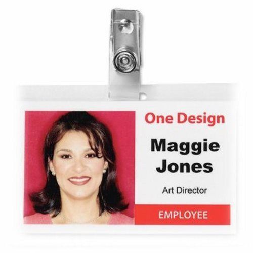 Business Source ID Card Clips, Metal w/Straps, 100/BX, Silver (BSN20858)