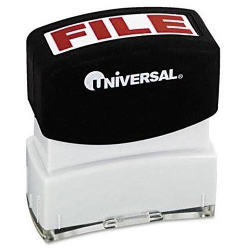 Universal Office Products 10057 Message Stamp, File, Pre-inked/re-inkable, Red