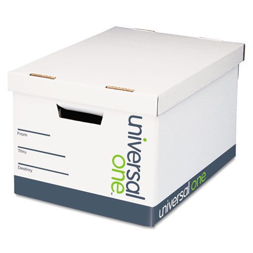 Lift-off lid file storage box, legal, fiberboard, white, 12/carton for sale