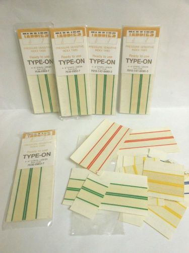Tabbies 4 Pressure Sensitive Ready to Use 6&#034; green color Type-on Index Tabs