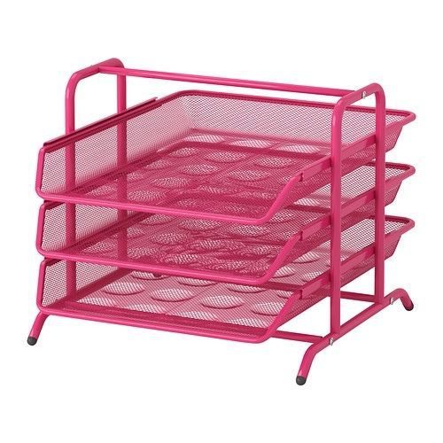 Ikea Letter Tray Set Pink Pull Out Dokument New