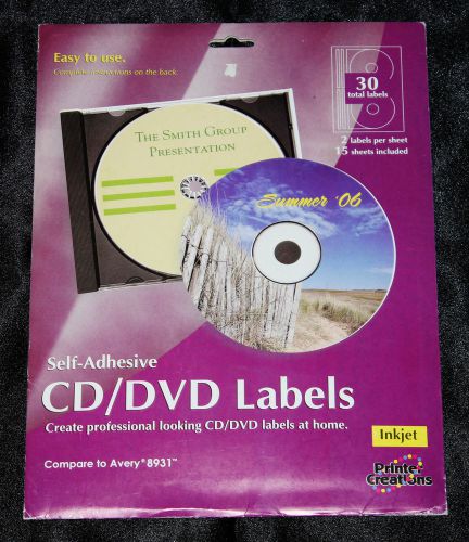 30 Easy To Use Self Adhesive CD DVD Labels Inkjet Printers Compare to Avery 8931