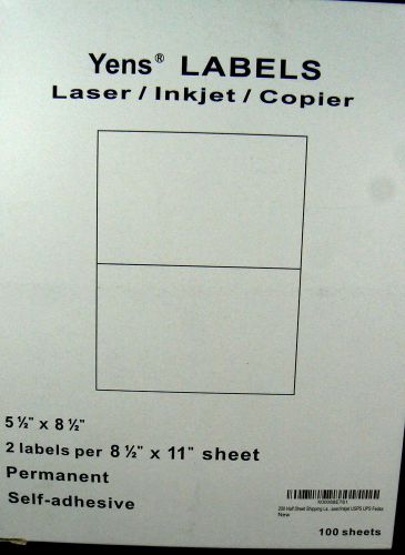 100 sheets / 200 Half sheets Internet Postage Shipping Inkjet Laser Copy Printer