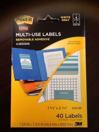 *NEW* post it multi use 40 labels removable adhesive 6250-BD Storage Books Craft