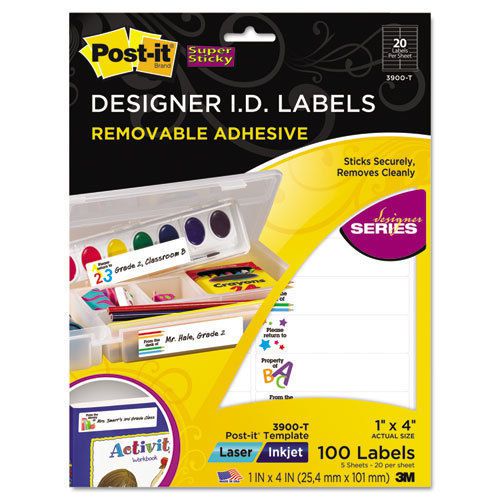 Lot of 11~3M 3900-T Designer ID Label Printing Media  1&#034; x 4&#034;