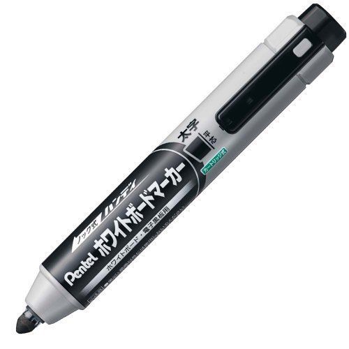 Pentel Handy knock-type whiteboard marker flat core bold black 10 sets MWXN6M-A