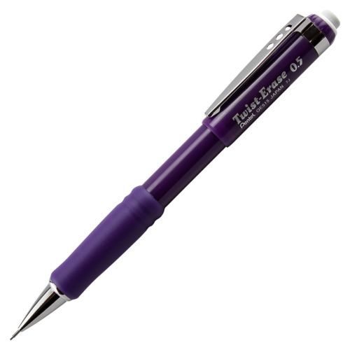 Pentel twist eraser iii automatic pencil - 0.5 mm lead size - violet (qe515v) for sale