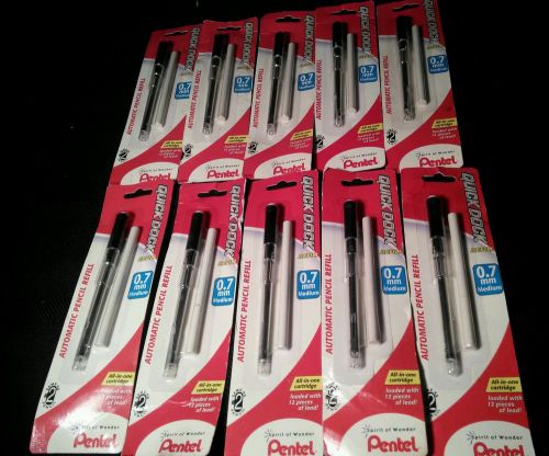 NEW lot of 10 Pentel Quick Dock 0.7mm Mechanical Pencil refill refills school