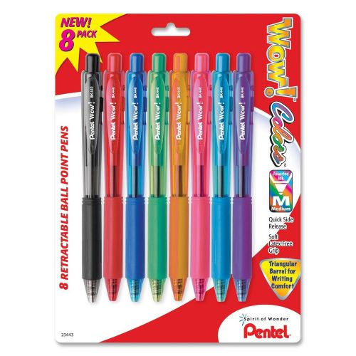 Pentel WOW! Retractable Ballpoint Pen Medium Pen 8 pack BK440BP8M
