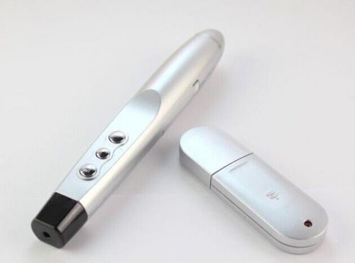 New silver  usb wireless rf remote control laser pointer presenter for sale