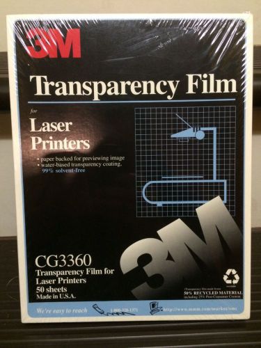 3M Transparency Film For Laser Printers CG3360 50 Sheets - New and Sealed