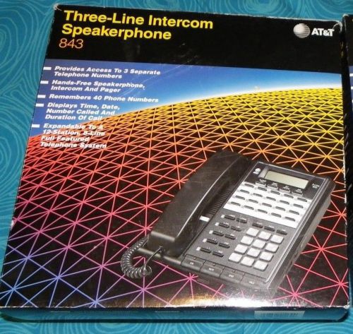 New AT&amp;T 843 3-Line Business Telephone w/ Speakerphone LCD Display