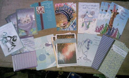 Happy new year Card Lot with envelopes-over 30 quality Cards as pictured