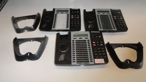 Lot of 3 Mitel 5224 Phone  Black Business Phone Bases and Stands