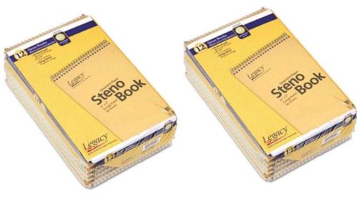Spiral bound 6&#034; x 9&#034; steno pads white 80 sheets/pad  lot=24 pads for sale