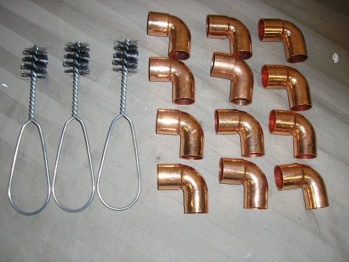 3/4&#034; x 3/4&#034; copper street ftg x c 90° elbow ell plumbing fitting - 12 pieces for sale