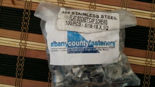 Stainless Steel Flat Socket Head 100/PCS 5/16-18x1/2