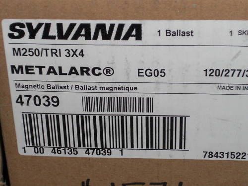 LOT OF 2 SYLVANIA  M250/TRI 3X4 BALLAST *NEW IN BOX*