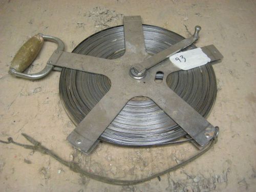 vintage LUFKIN steel 300 ft steel tape measure reel