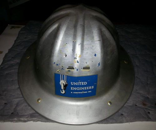 Vintage B.F. McDonald los Angeles aluminum safety helmet with liner
