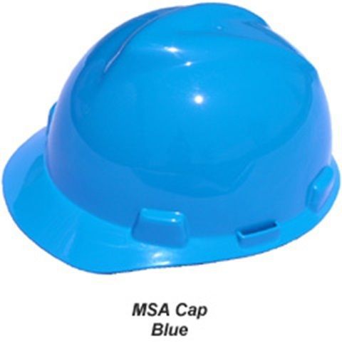 New msa v-gard cap hardhat with swing suspension blue for sale