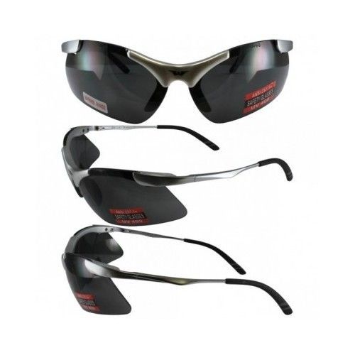 Construction Safety Glasses Sport Firm Metal Frame Smoke Lenses Meet ANSI Z87.1