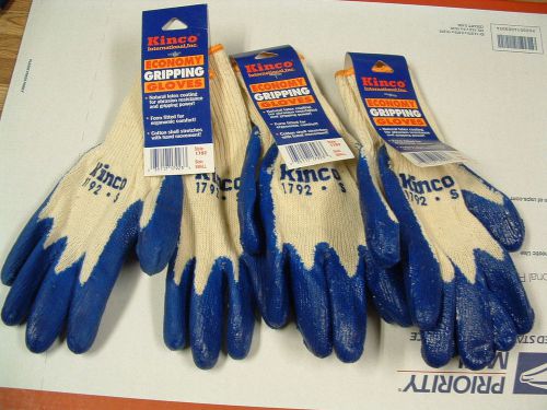 Kinco Latex Gripping Gloves 3 Pair small Work Gardening Grip 1792