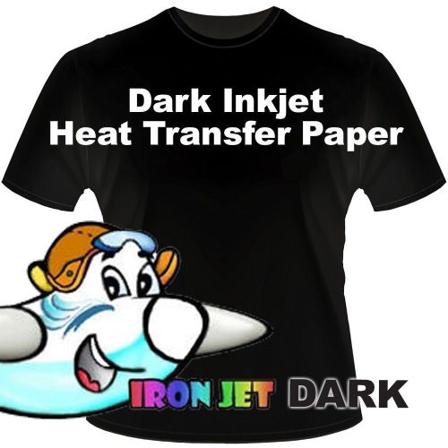 Iron-on heat transfer paper for inkjet  -for dark fabric-10 sheets - 8.5&#034; x 11&#034; for sale